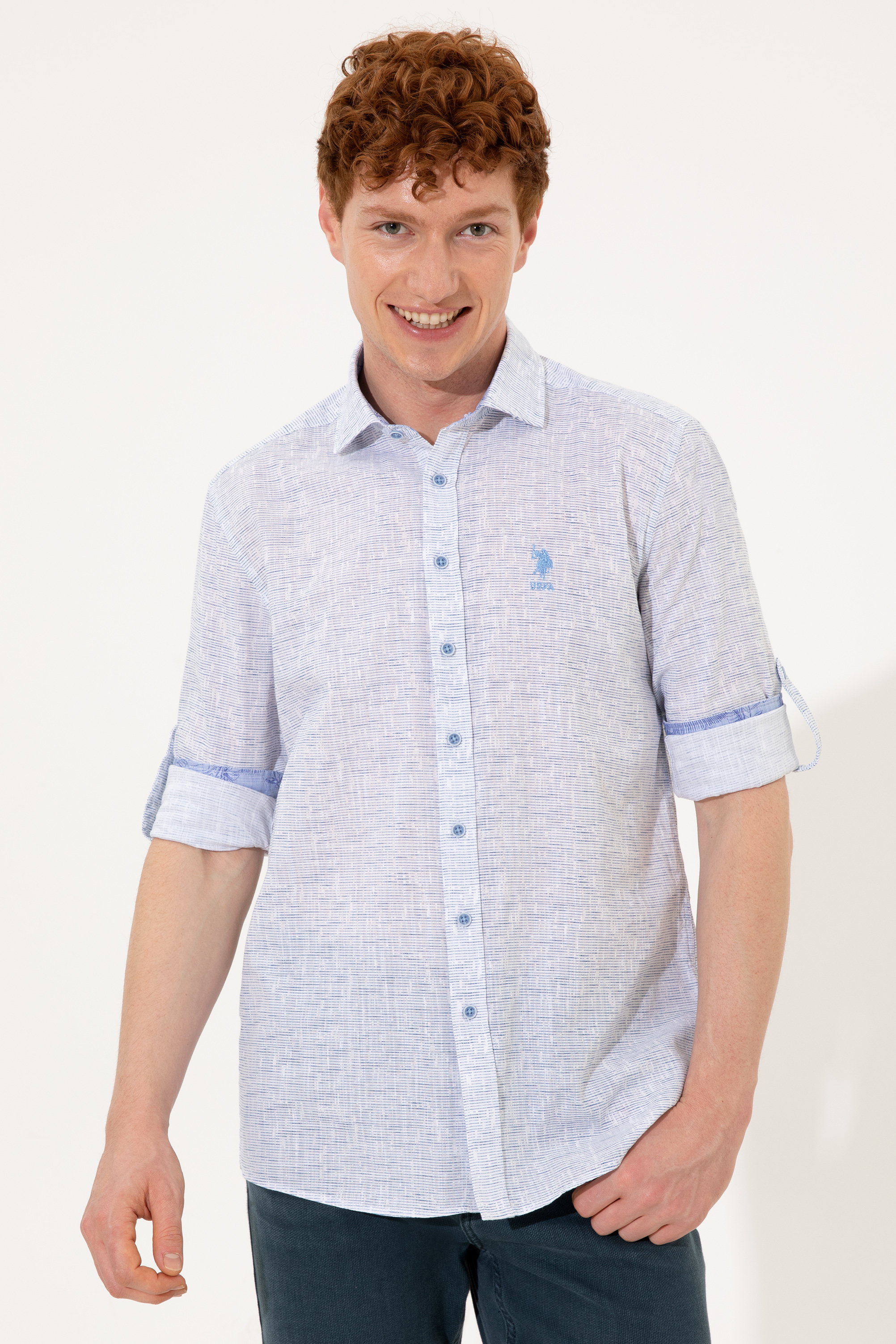 

Рубашка мужская U.S. POLO Assn. G081SZ0040SIROZ синяя XL, Синий, G081SZ0040SIROZ