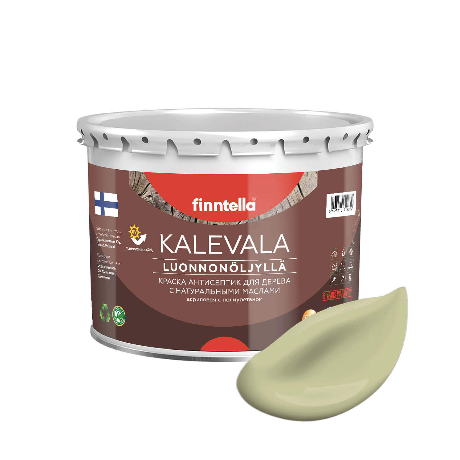 

Краска для дерева и деревянных фасадов FINNTELLA KALEVALA, с натуральным маслом и полиурет, Зеленый, KALEVALA NLC
