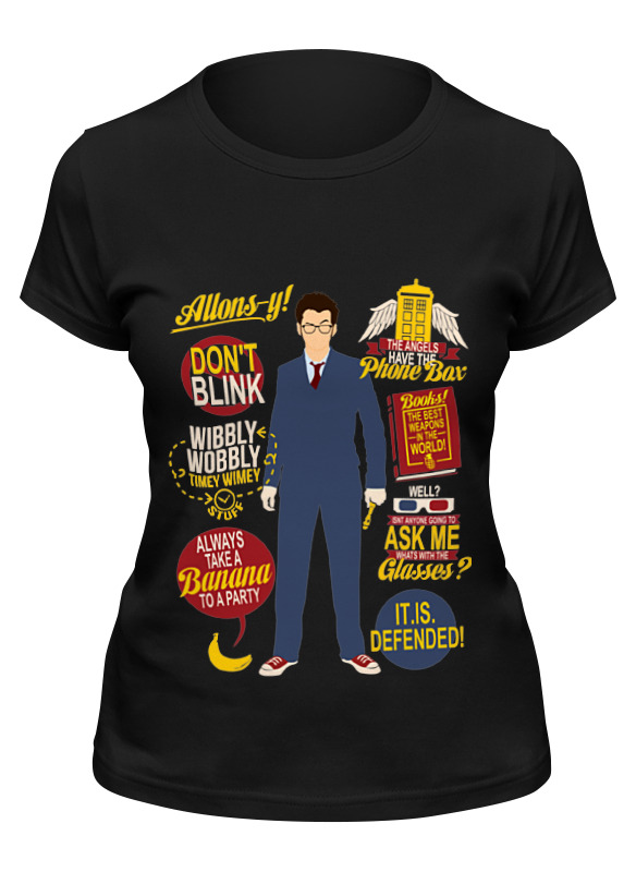 

Футболка женская Printio Doctor who черная 2XL, Черный, Doctor who