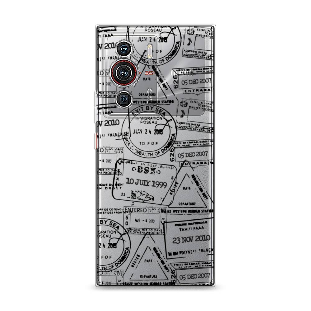 

Чехол на ZTE Nubia Z40 Pro "Visa stamps 2", Белый;черный;серый, 135850-2