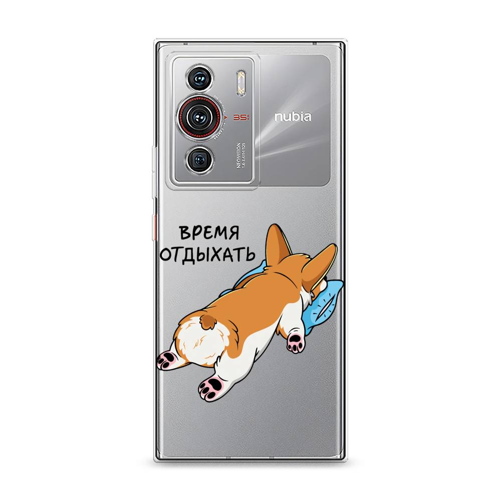 

Чехол на ZTE Nubia Z40 Pro "Корги отдыхает", Черный;коричневый;голубой, 135850-1