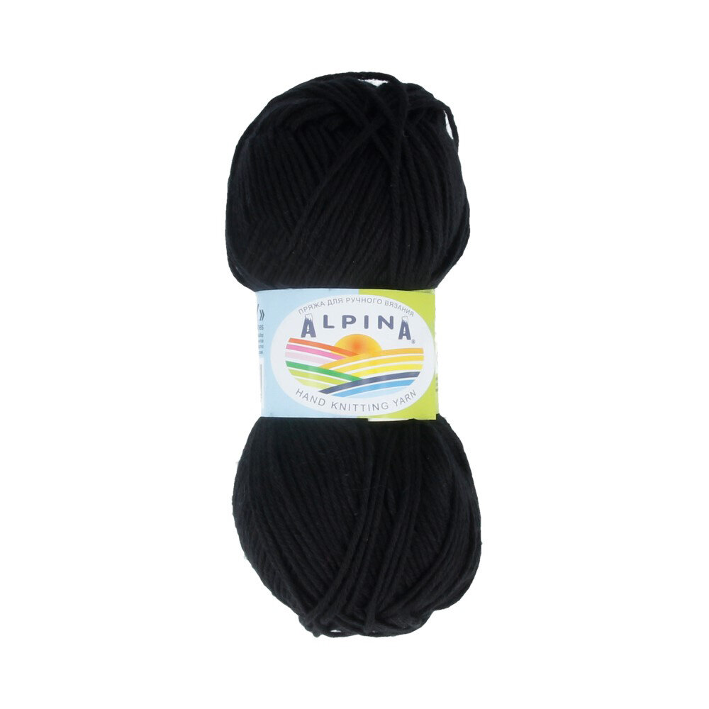 

Пряжа Alpina Tommy 10 шт. по 50 г 100% микнес 130 м №001 ЧЕРНЫЙ, "TOMMY"
