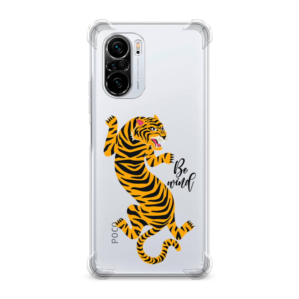 фото Противоударный силиконовый чехол "tiger be wind" на xiaomi poco f3 awog