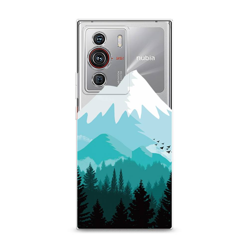 

Чехол на ZTE Nubia Z40 Pro "Синяя снежная гора", Белый;голубой, 135850-2