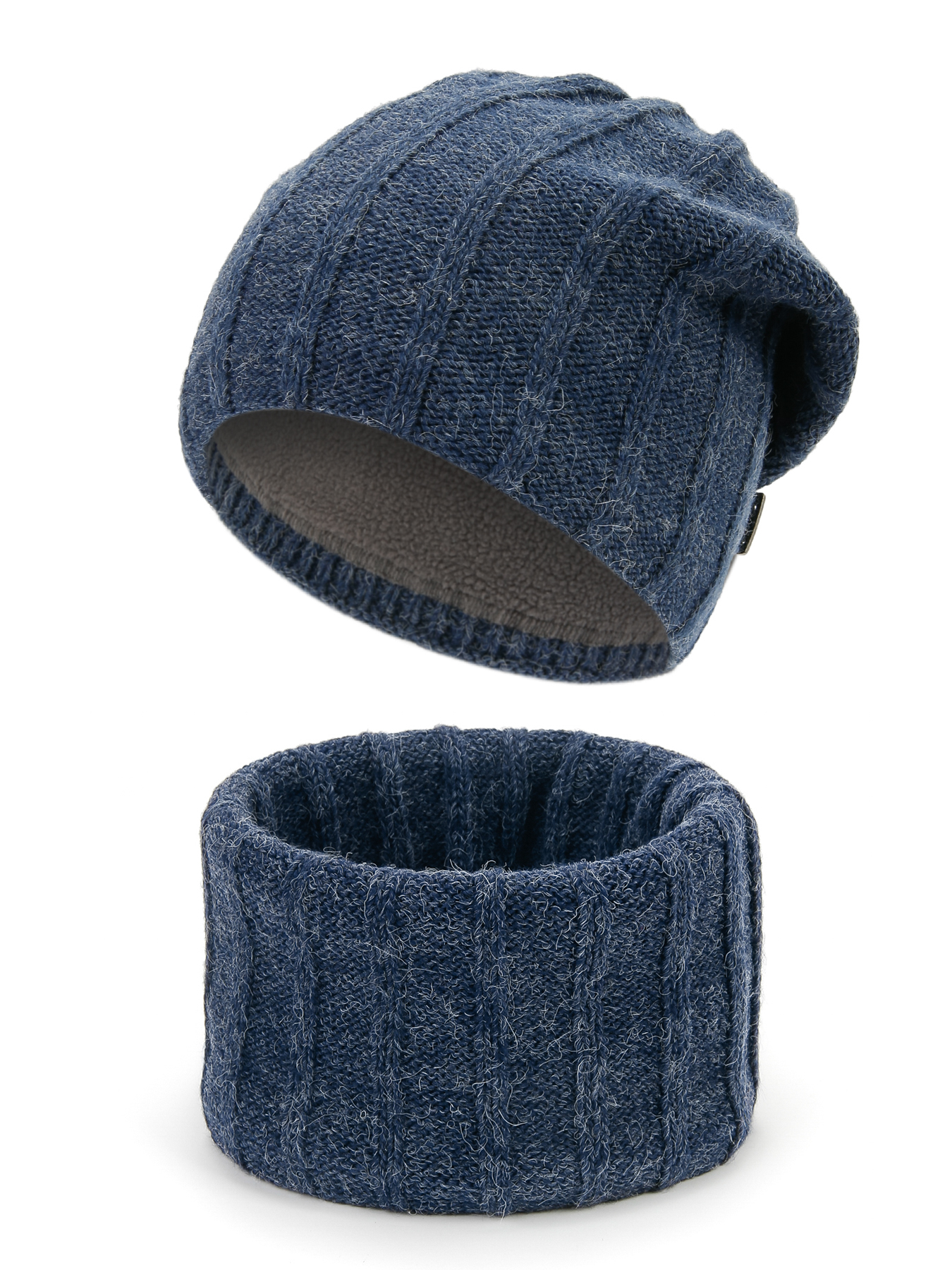 Комплект шапка и снуд мужской Maxval KoM200117, светлый джинс, р.57-59