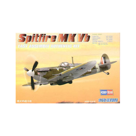 

Сборная модель HobbyBoss 1/72 Самолет “Spitfire” Mk.vb 80212