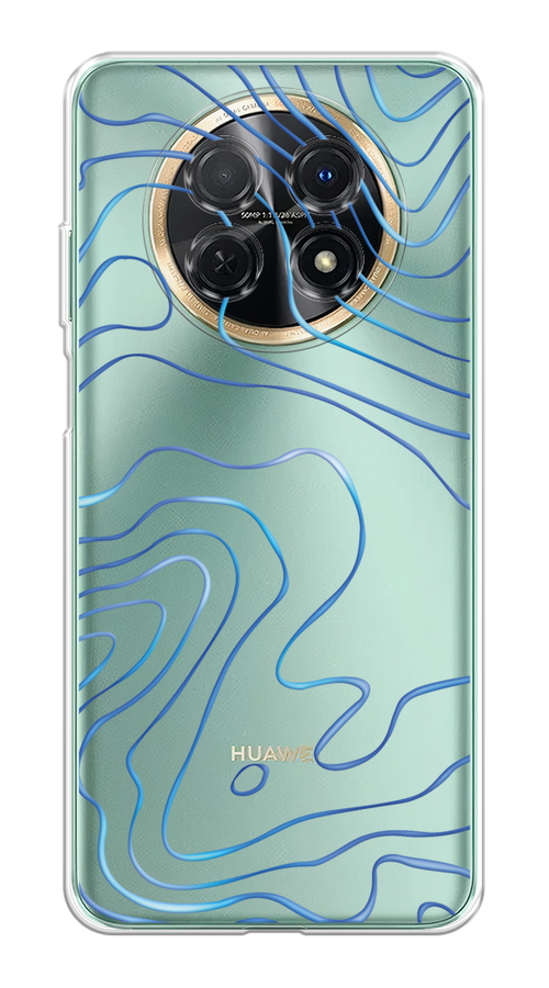 

Чехол на Huawei Nova Y91 "Blue lines", Прозрачный;синий, 6121650-1