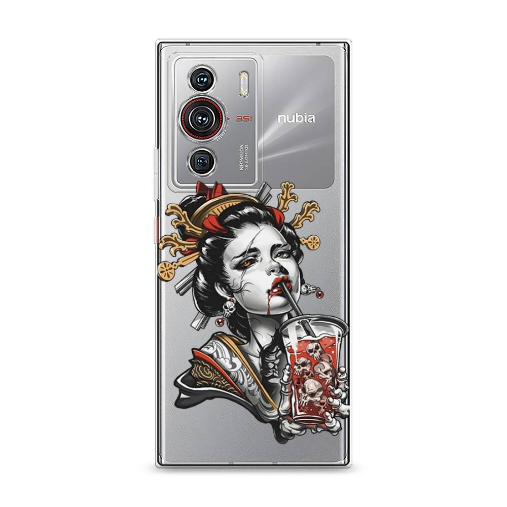 

Чехол на ZTE Nubia Z40 Pro "Опасная гейша", Красный;черный;серый, 135850-4