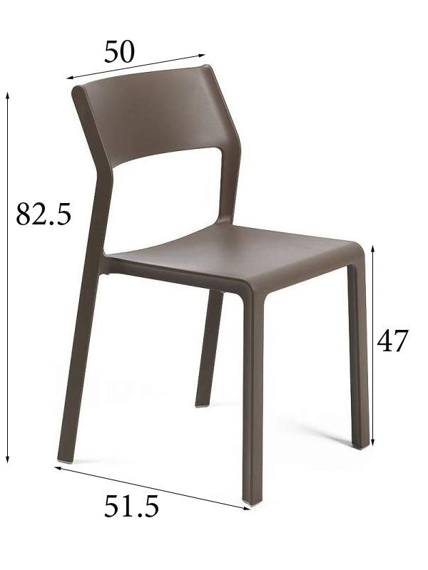 Обеденный садовый стул Nardi Trill Bistrot 003/4025353000 табак 82,5х50х51,5 см