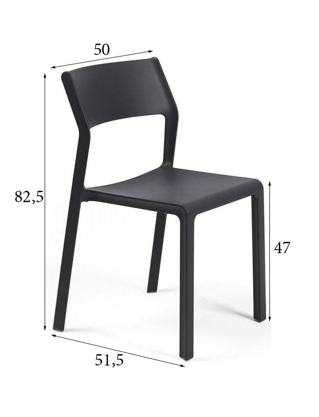 Обеденный садовый стул Nardi Trill Bistrot 003/4025302000 антрацит 82,5х50х51,5 см