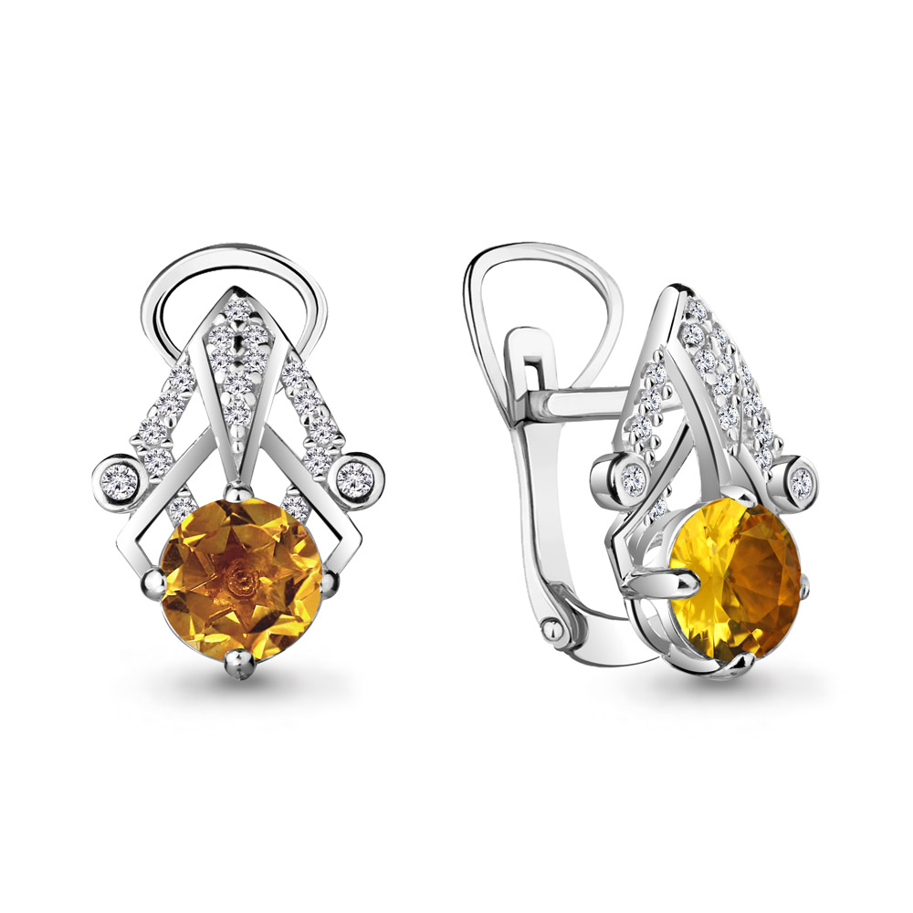 

Серьги из серебра с фианитом Aquamarine 4456106А_925_р, 4456106А_925_р
