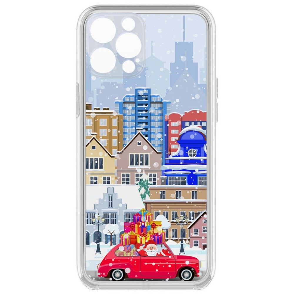 фото Чехол-накладка krutoff clear case везем подарки для iphone 12 pro с защитой камеры