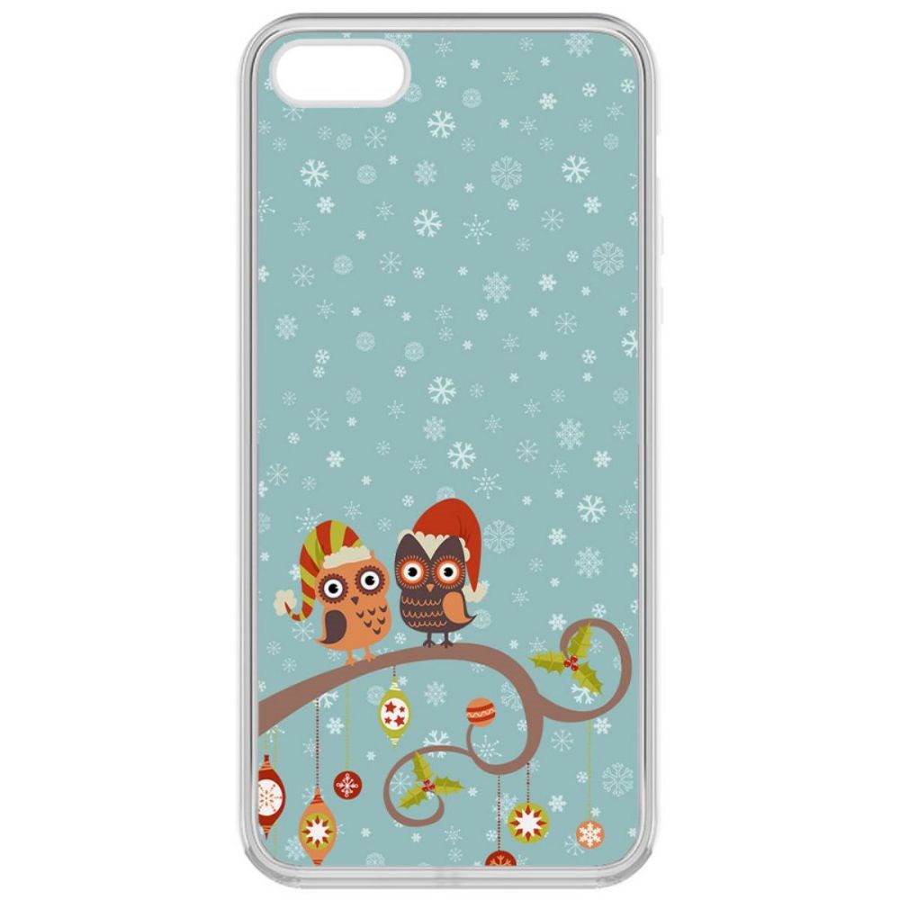 

Чехол-накладка Krutoff Clear Case Совушки для iPhone 5S, Прозрачный