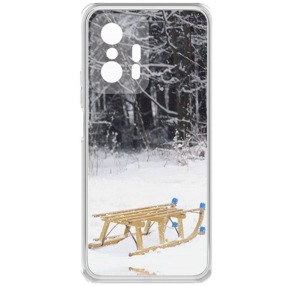 фото Чехол-накладка krutoff clear case санки для xiaomi 11t