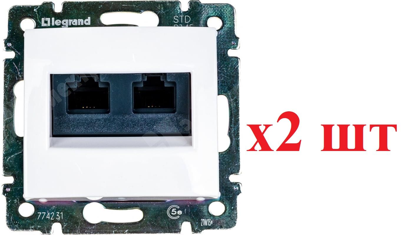 

Legrand Valena Бел Розетка комп(RJ45) 2-ая 5 кат UTP 774231 (2шт), Белый, Valena_774231_2