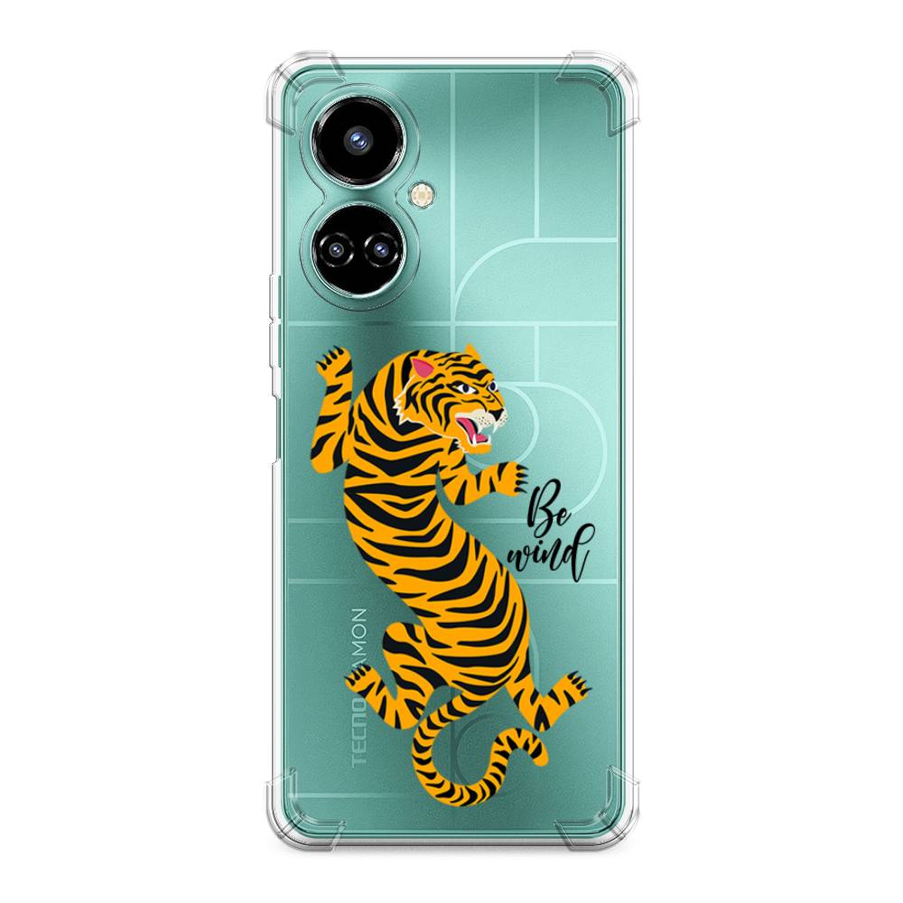 

Противоударный силиконовый чехол "Tiger be wind" на Tecno Camon 19 Pro 4G, Разноцветный