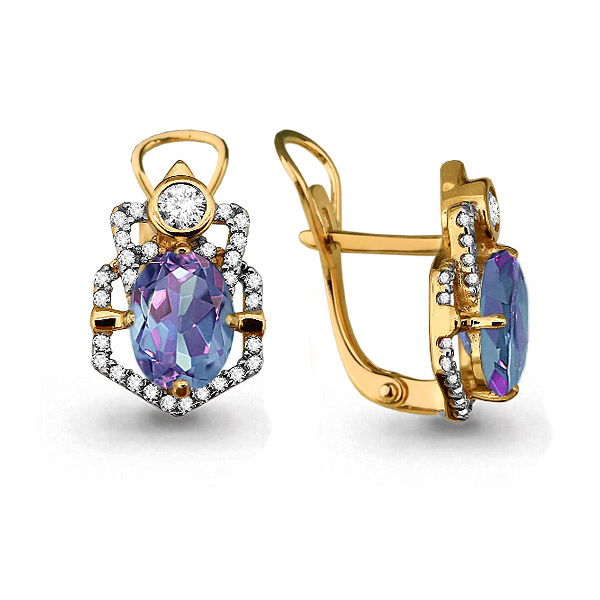 

Серьги из серебра с алекситом Aquamarine 4456025А_925_з, 4456025А_925_з