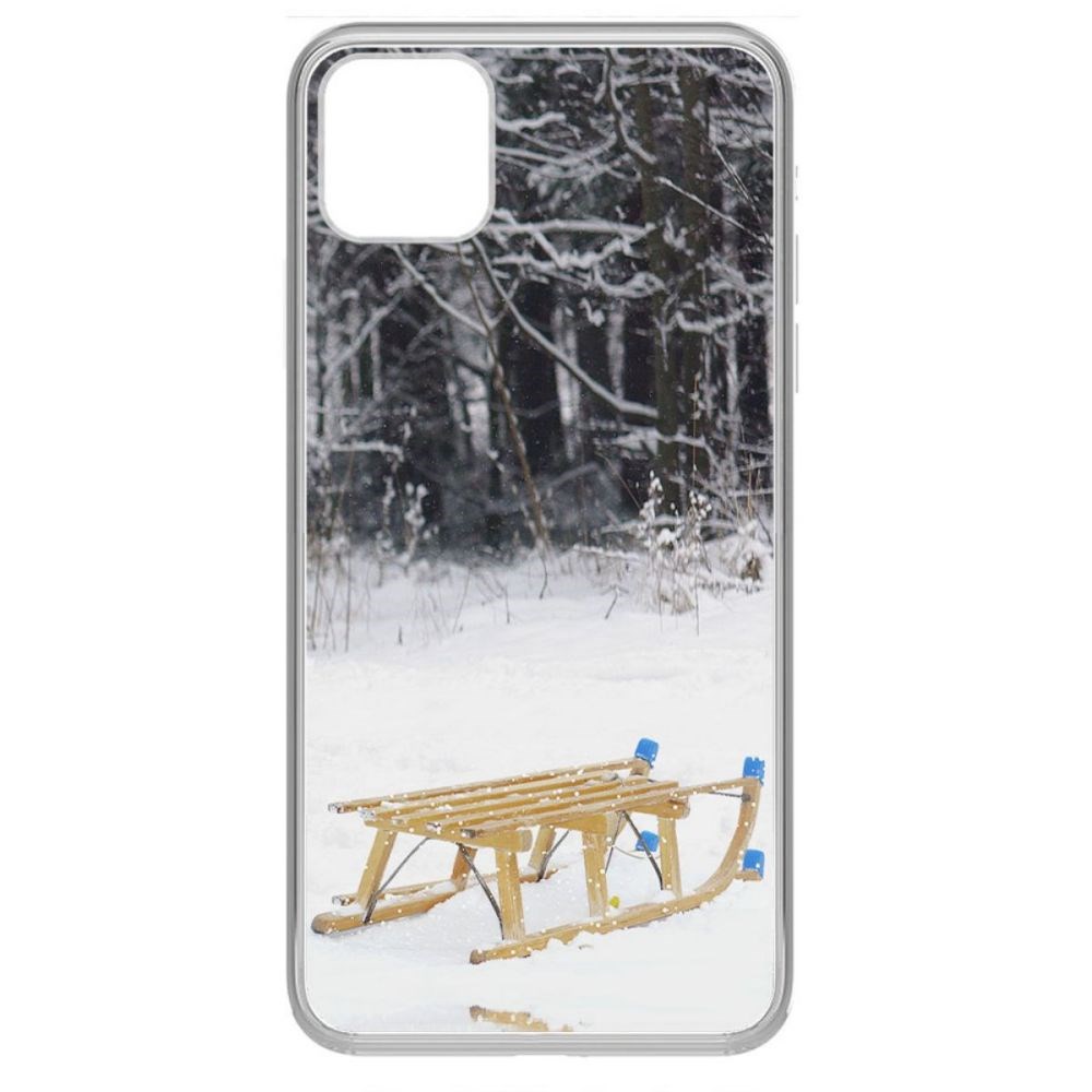 фото Чехол-накладка krutoff clear case санки для iphone 11 pro max