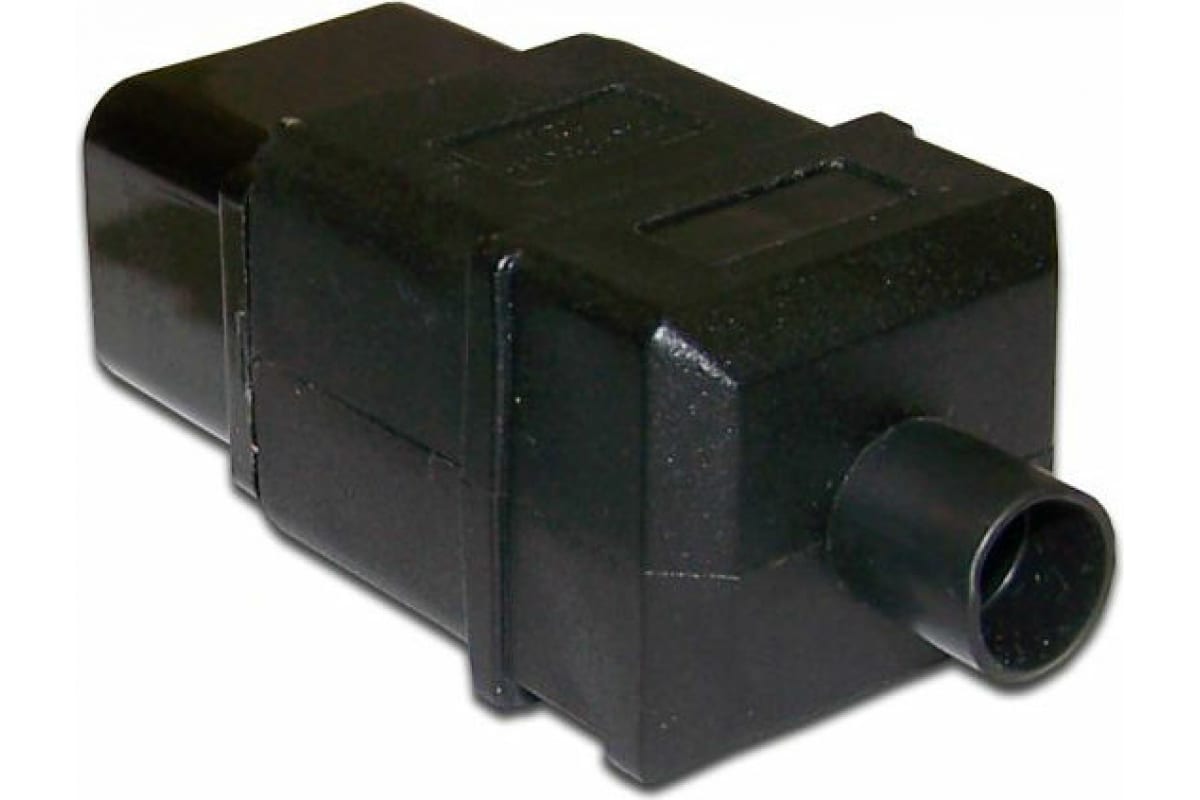 Вилка IEC 60320 C20, 16A, 250V, прямая, разборная, черная