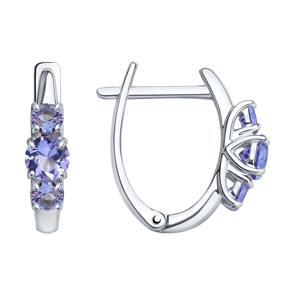 

Серьги из серебра SOKOLOV 92025268, танзанит, 92025268