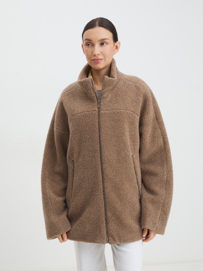 

Куртка женская Maison David MARGOT_TEDDY коричневая L, Коричневый, MARGOT_TEDDY