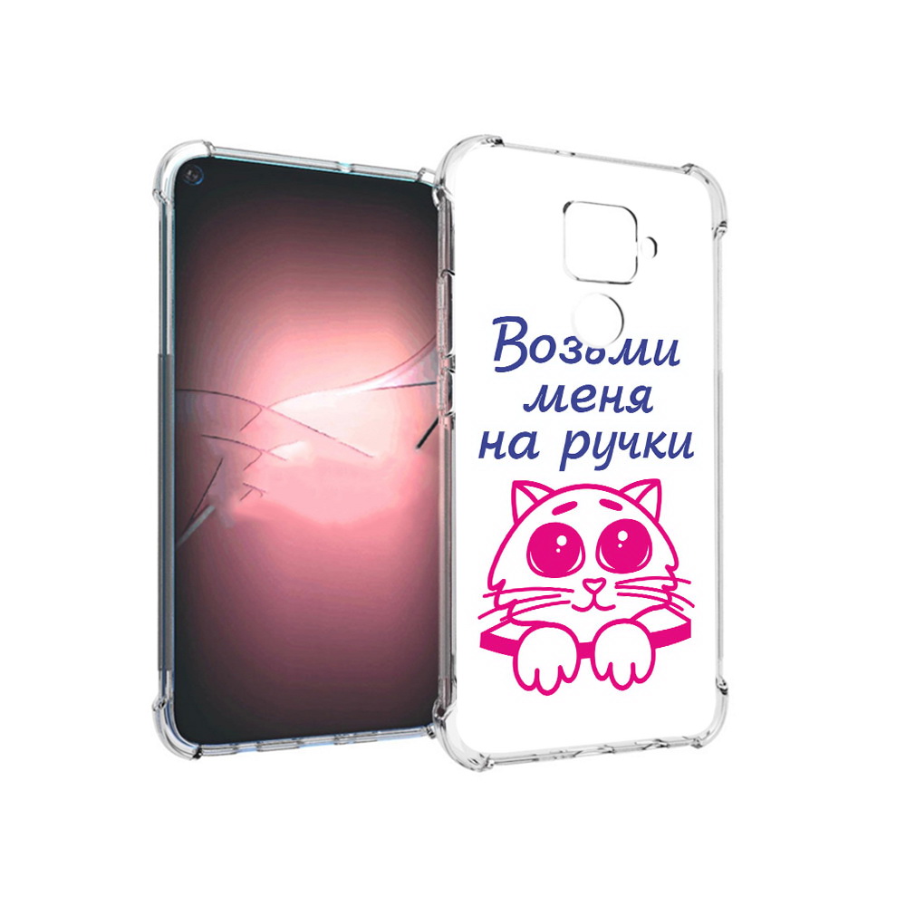 

Чехол MyPads Tocco для Huawei Nova 5i Pro мяу, Прозрачный, Tocco