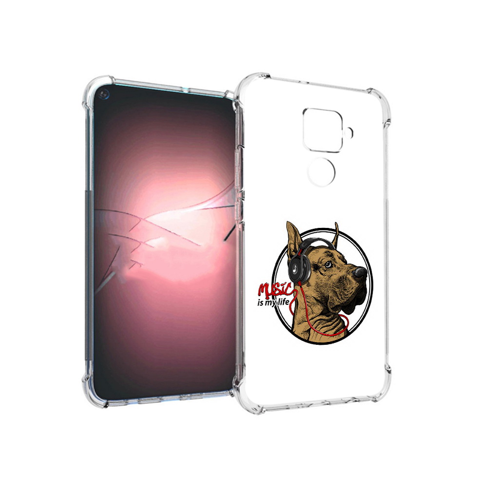 

Чехол MyPads Tocco для Huawei Nova 5i Pro музыкальная собака, Прозрачный, Tocco