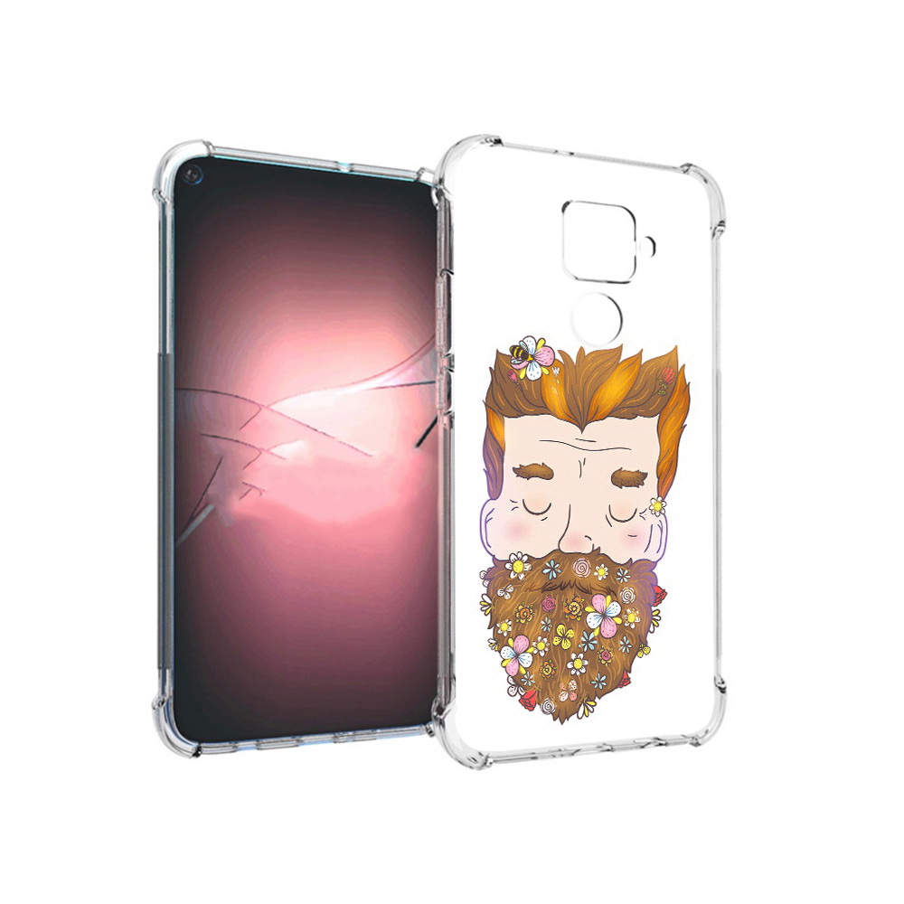 

Чехол MyPads Tocco для Huawei Nova 5i Pro мужчина с цветами в бороде, Прозрачный, Tocco