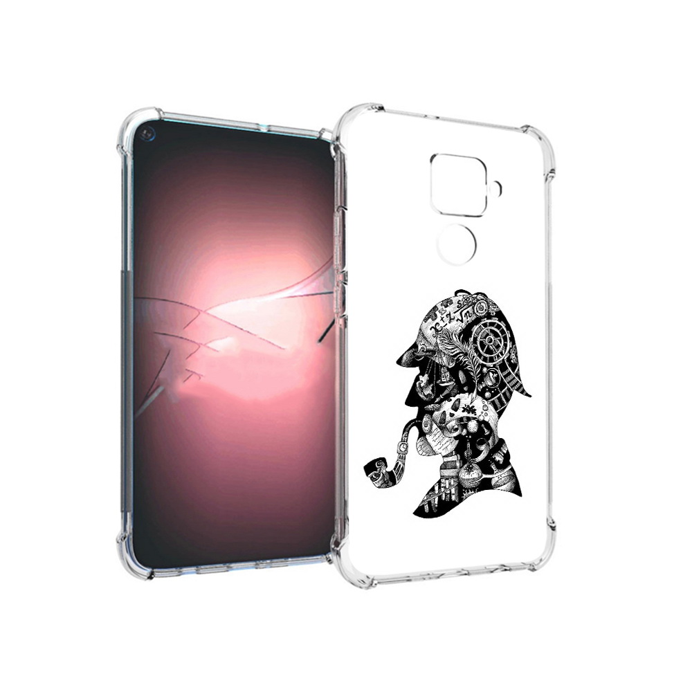 

Чехол MyPads Tocco для Huawei Nova 5i Pro мужчина с трубкой абстракция, Прозрачный, Tocco