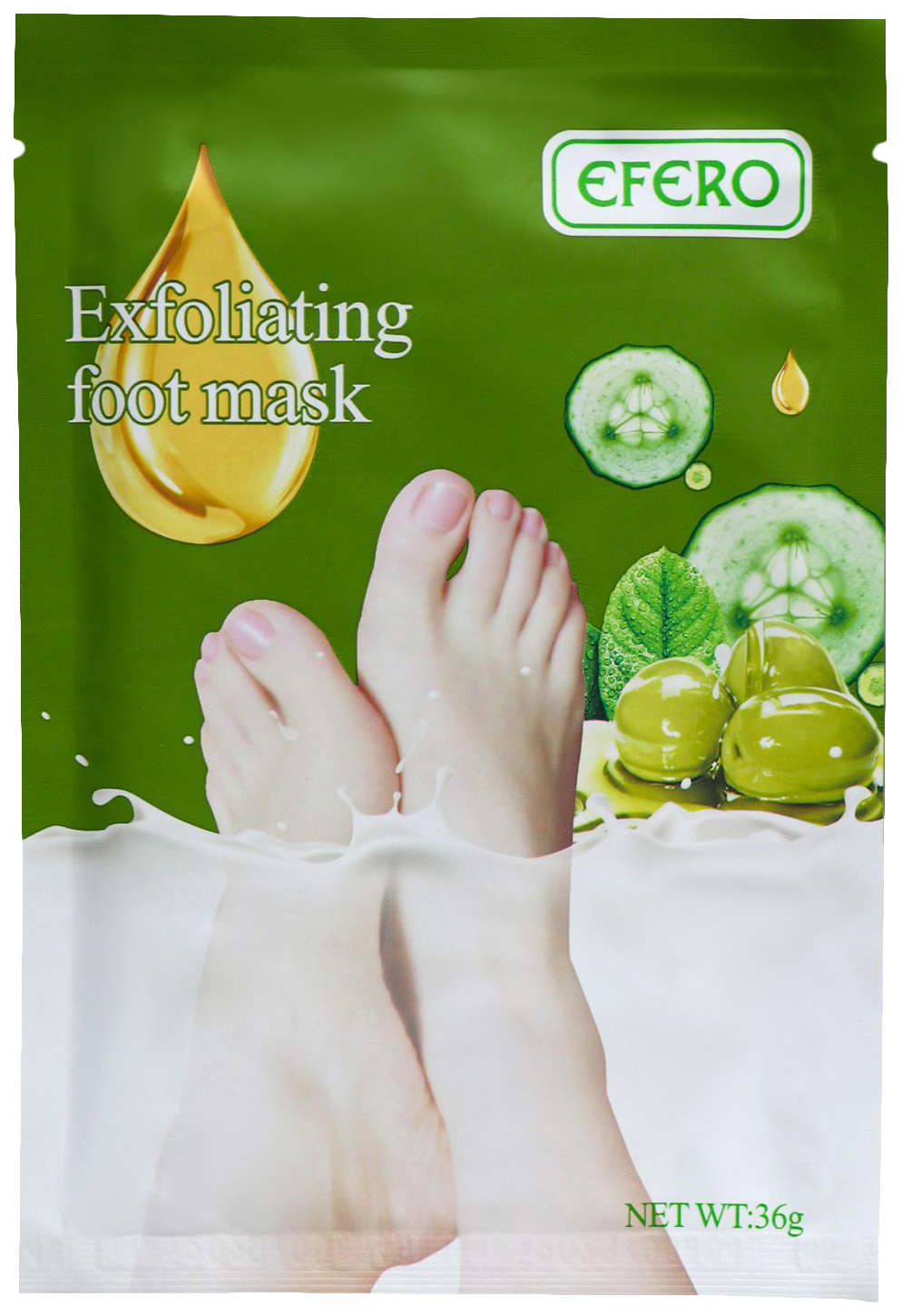 Купить Отшелушивающая маска-носки для ног на основе экстракта оливы, универсальные, 1пара 5081427, NoBrand