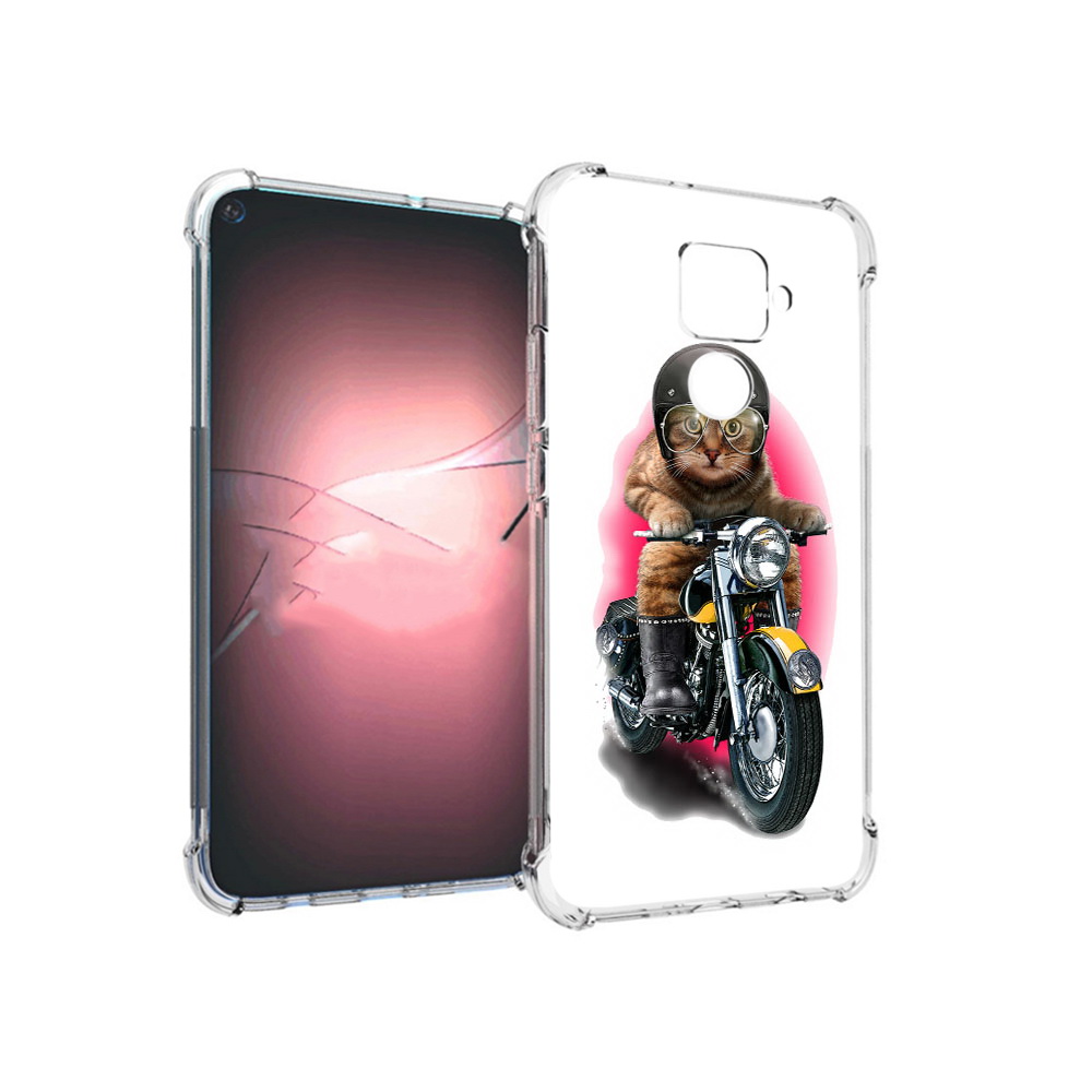 

Чехол MyPads Tocco для Huawei Nova 5i Pro мото-кот, Прозрачный, Tocco