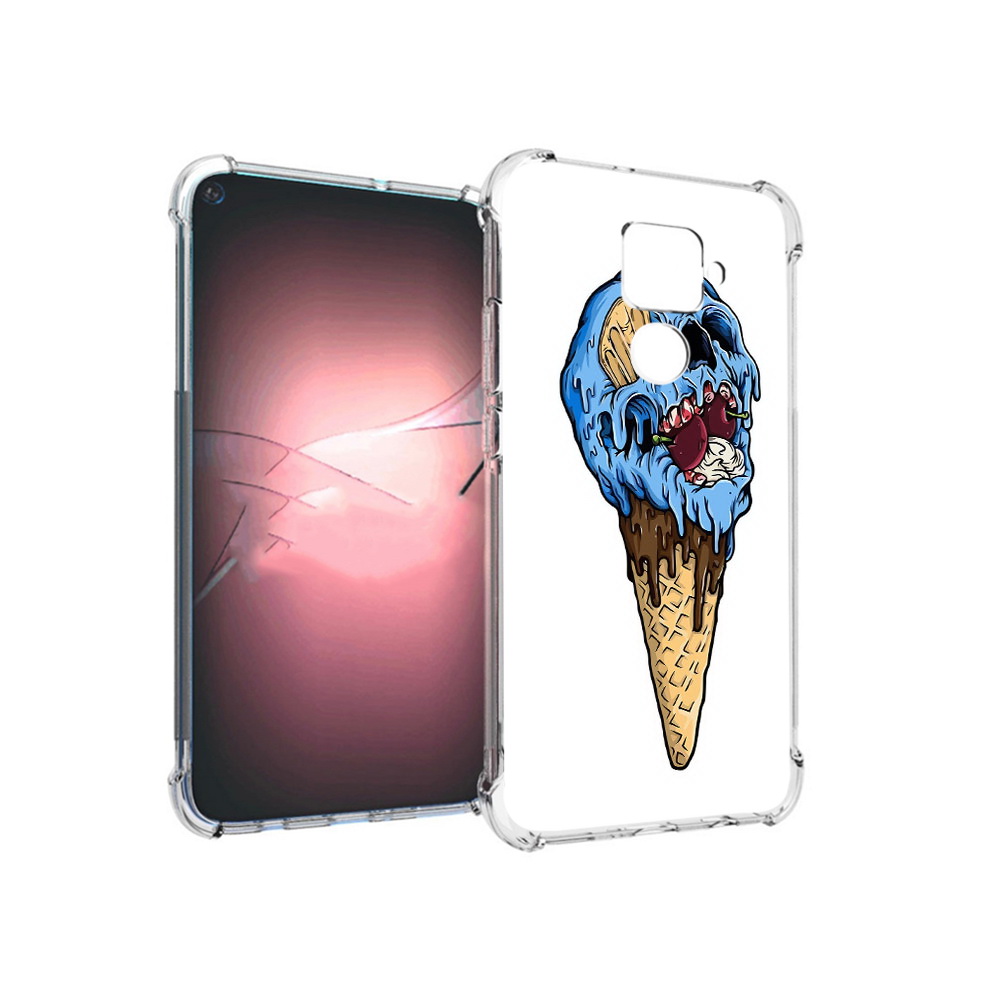 

Чехол MyPads Tocco для Huawei Nova 5i Pro мороженное череп, Прозрачный, Tocco