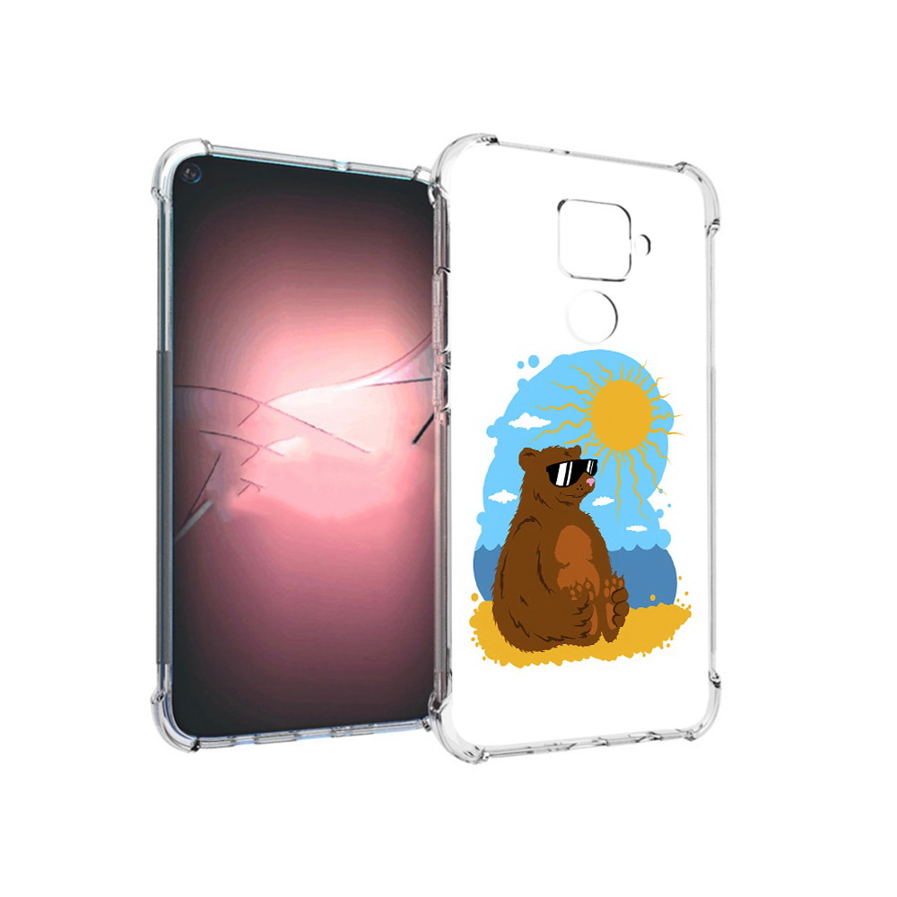 

Чехол MyPads Tocco для Huawei Nova 5i Pro медведь на чиле, Прозрачный, Tocco