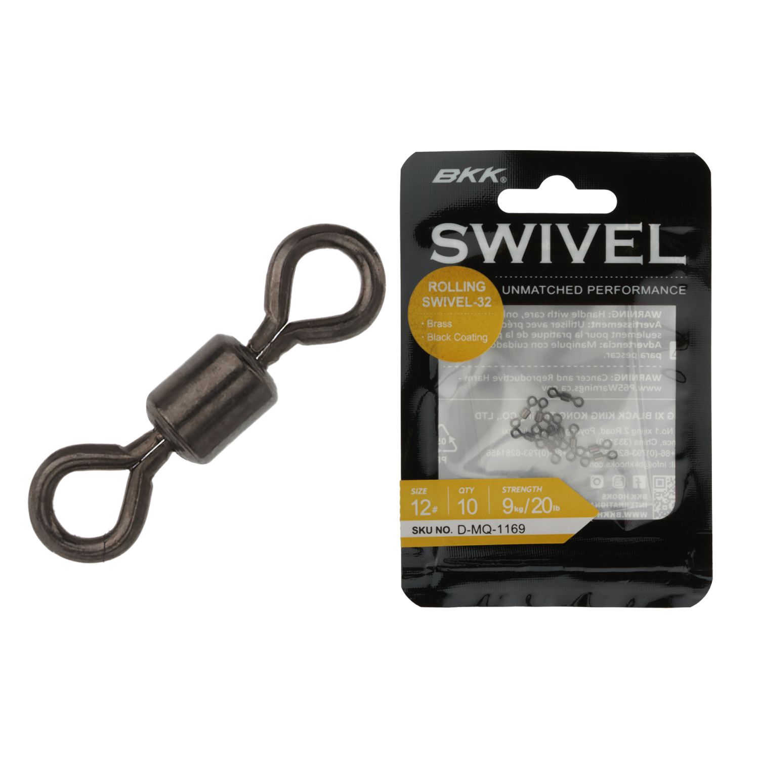 

Вертлюг BKK Rolling Swivel-32 (Brass, BLack) (D-MQ-1172) #8 (10шт), Rolling Swivel-32
