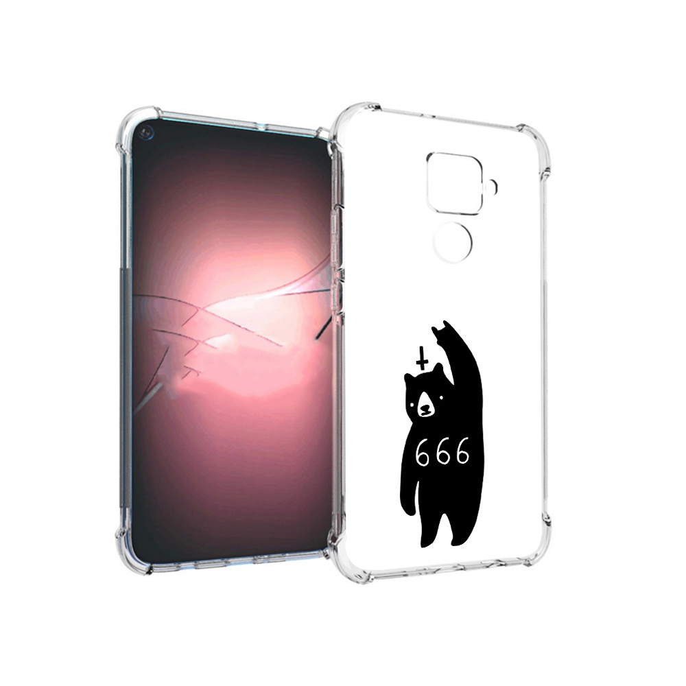

Чехол MyPads Tocco для Huawei Nova 5i Pro медведь 666, Прозрачный, Tocco