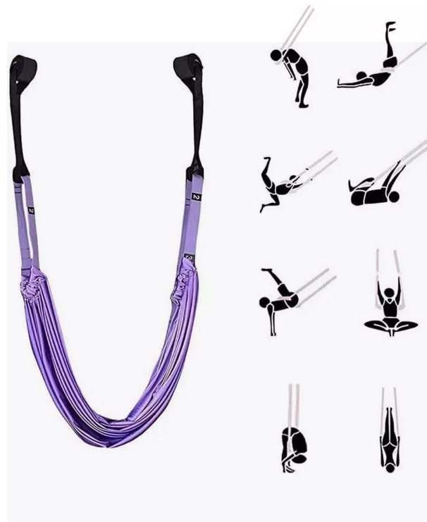 

Гамак для йоги и фитнеса SF-608 фиолетовый, растяжка 135 см, SF-608