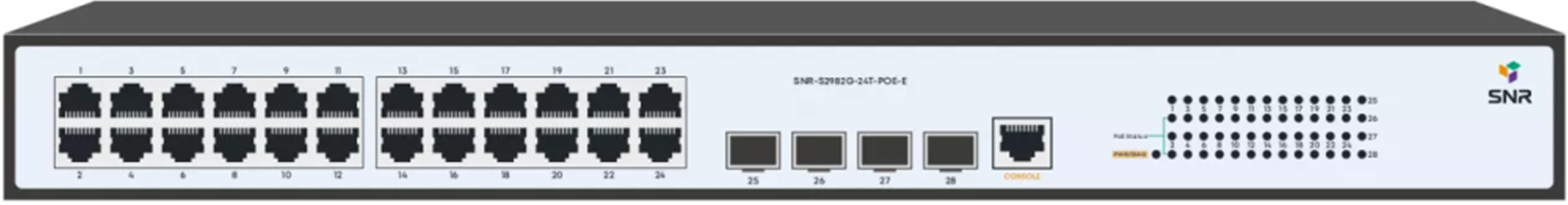 

Коммутатор SNR SNR-S2982G-24T-POE серый, черный, SNR-S2982G-24T-POE