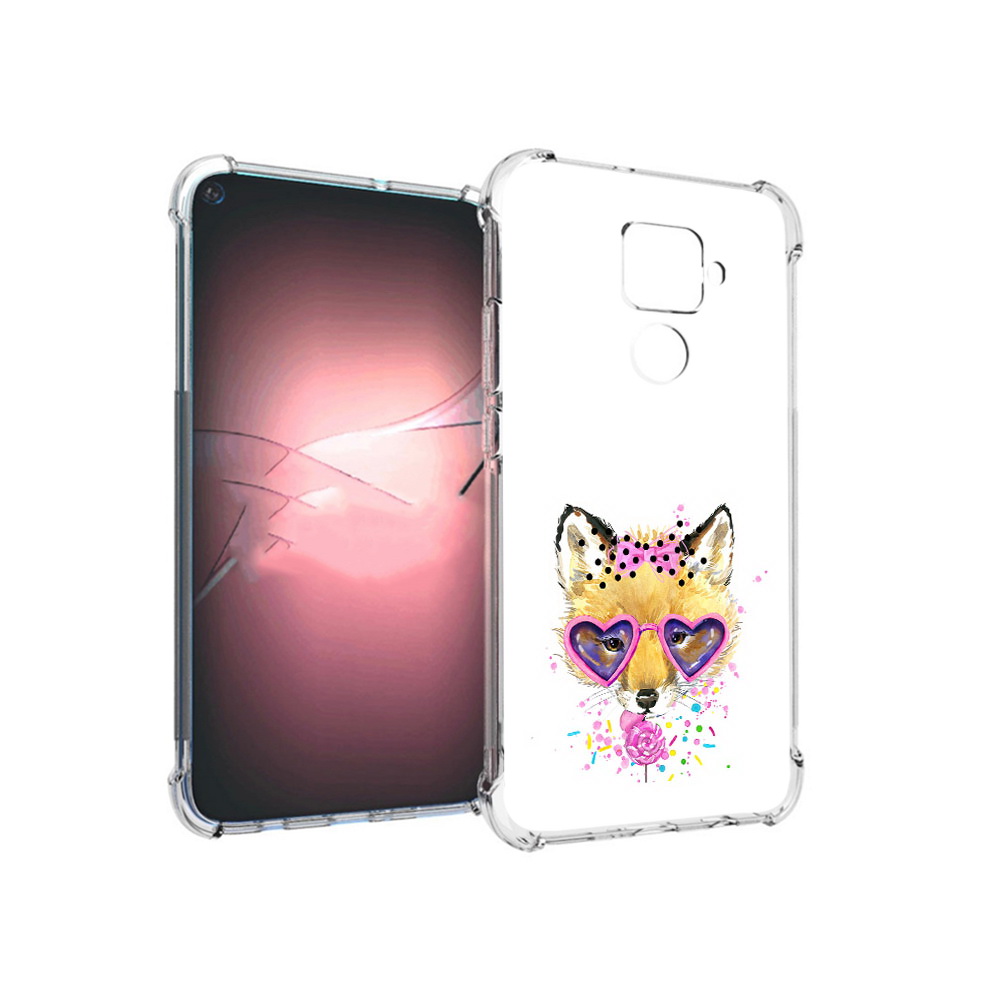 

Чехол MyPads Tocco для Huawei Nova 5i Pro лисенок с бантиком, Прозрачный, Tocco
