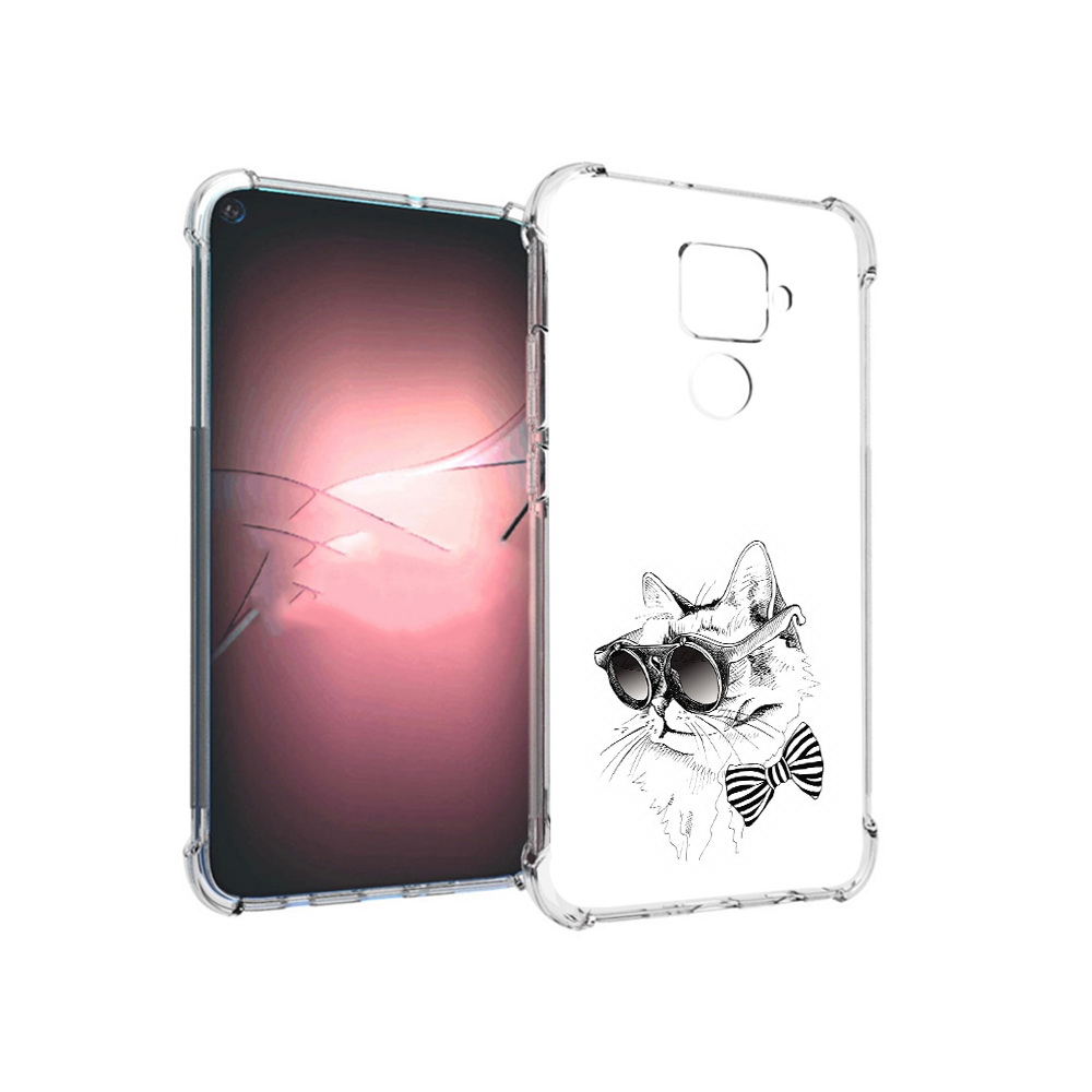 

Чехол MyPads Tocco для Huawei Nova 5i Pro крутая кошка в очках, Прозрачный, Tocco