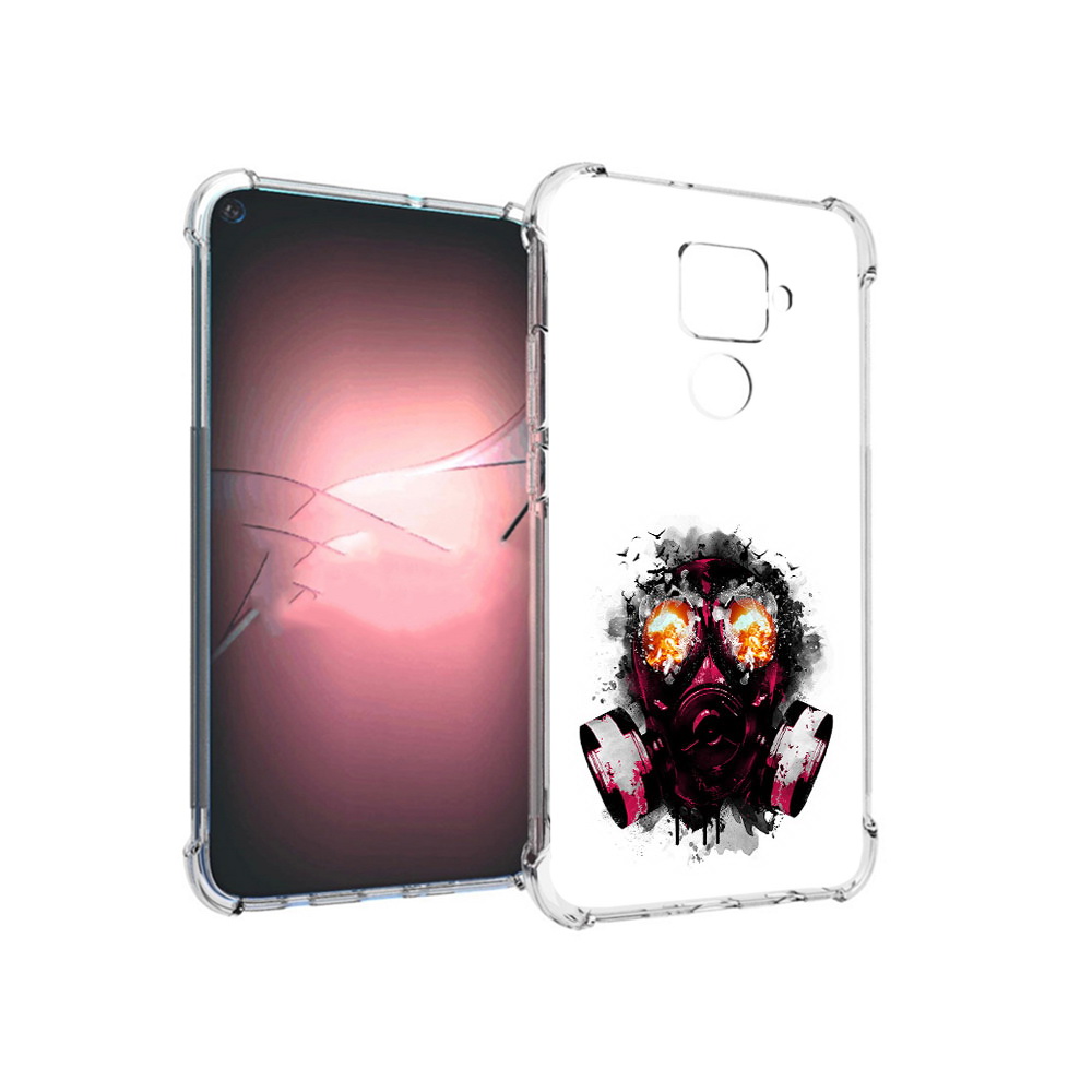 Чехол MyPads Tocco для Huawei Nova 5i Pro красный противогаз