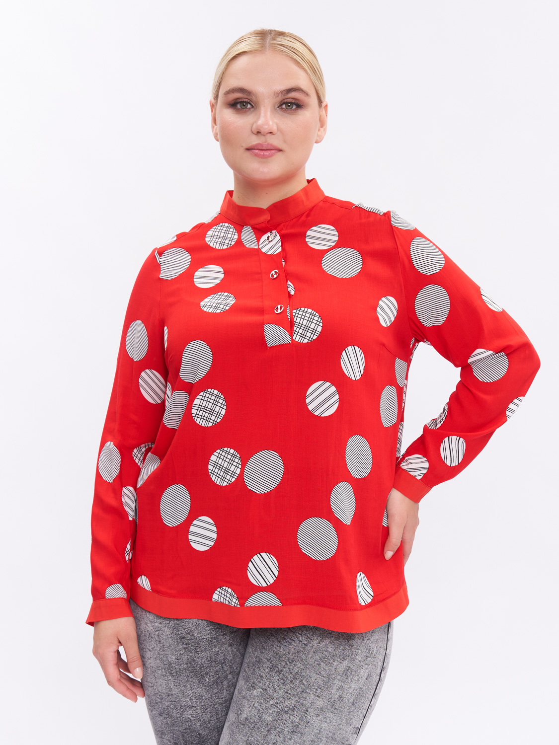 

Блуза женская ZORY ZBL26004PEA25 красная 68-70 RU, Красный, ZBL26004PEA25