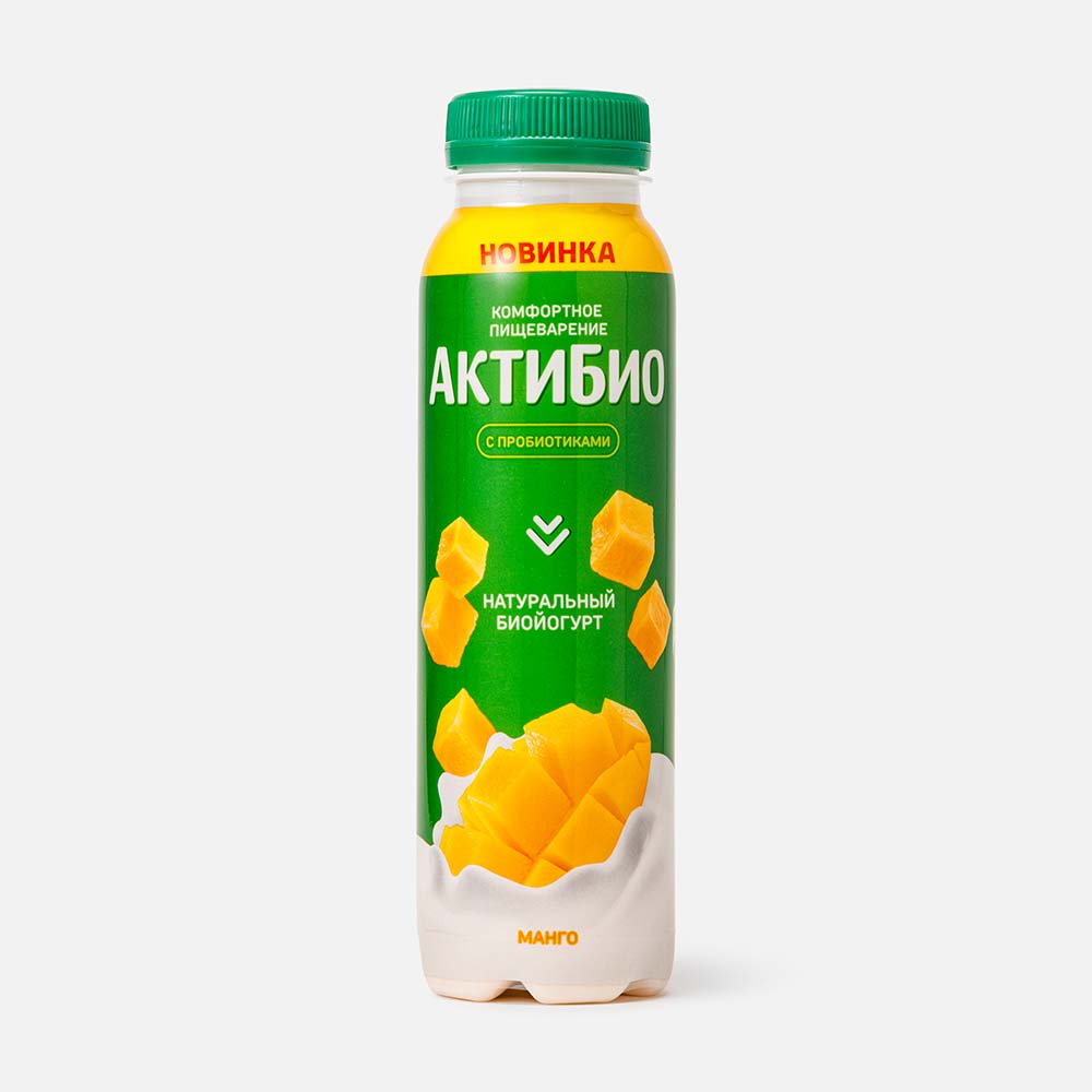 Питьевой йогурт АктиБио, 1,5%, манго, 260 г