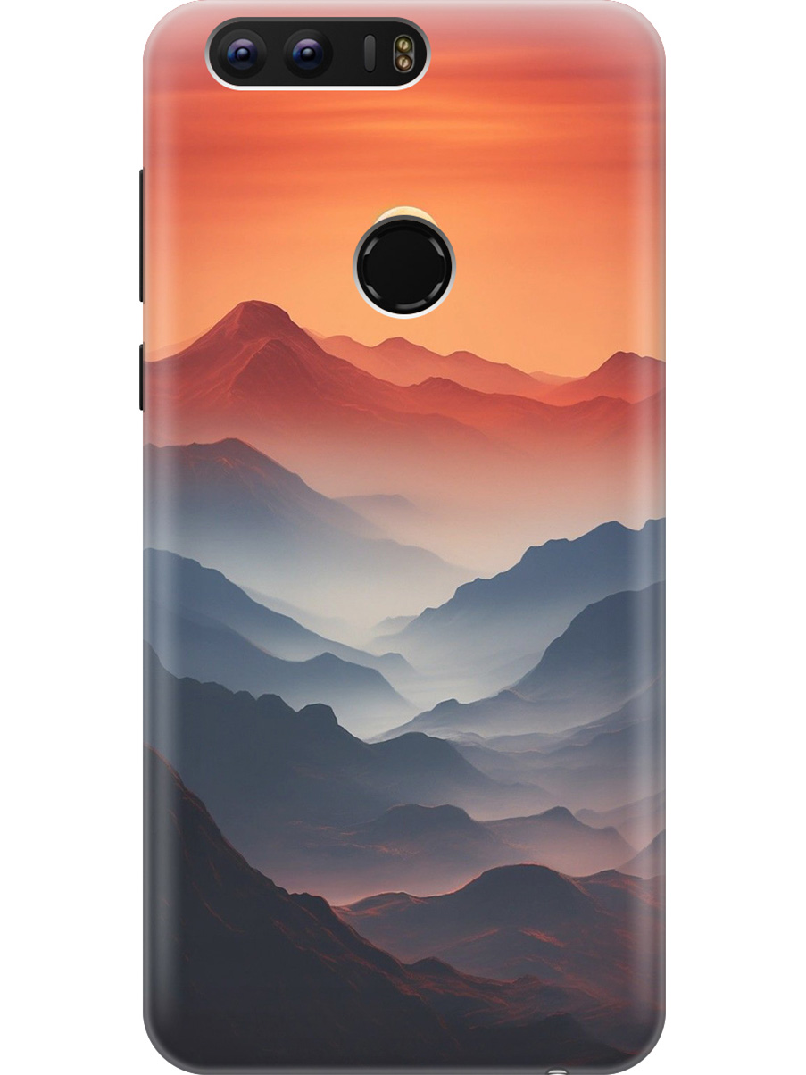 

Силиконовый чехол на Honor 8 с принтом "Луна над горами", 713124010