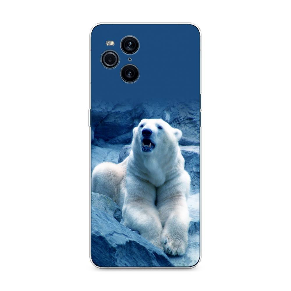 

Чехол для Oppo Find X3 Pro "Белый медведь", Голубой;белый, 255750-1
