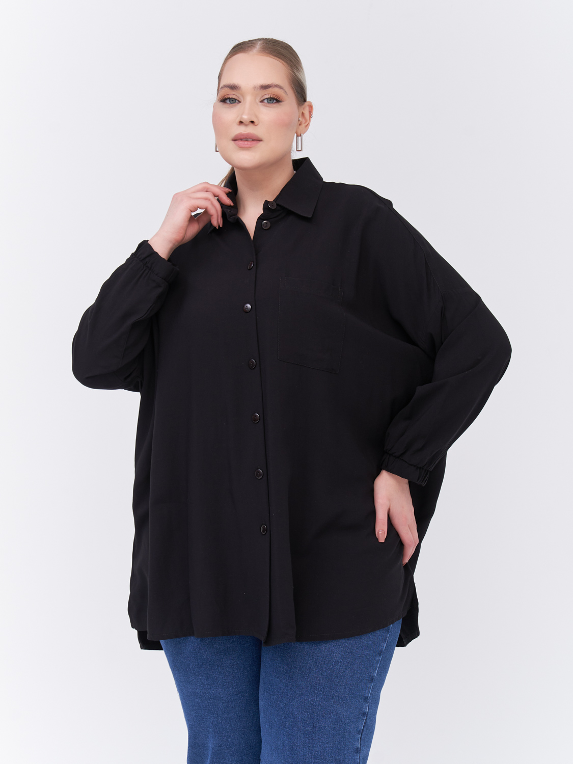 

Рубашка женская ARTESSA BL28104BLK01 черная 56-58 RU, Черный, BL28104BLK01