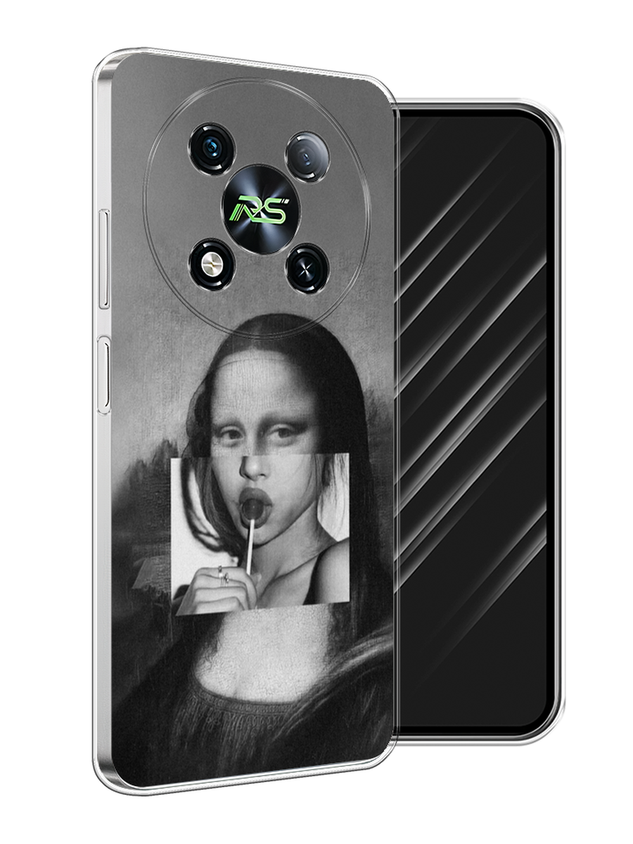

Чехол Awog на Itel RS4 "Mona Lisa sucking lollipop", Серый, 3202150-1