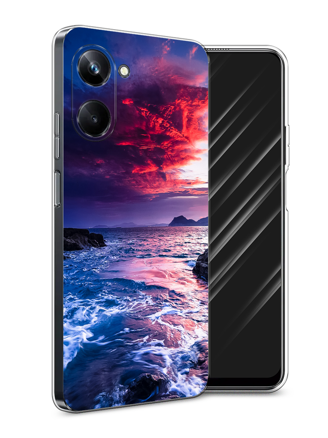 

Чехол Awog на Realme 10 Pro "Волны 1", Розовый;синий, 2512550-4