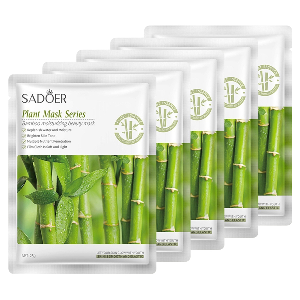Набор Sadoer Увлажняющая тканевая маска для лица с экстрактом бамбука 25 г х 5 шт