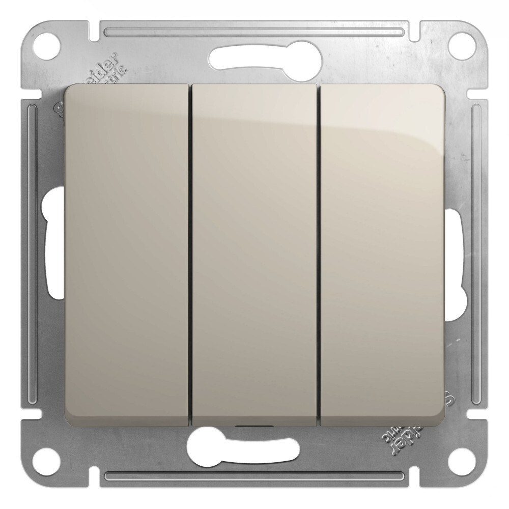 

Выключатель 3-кл. СП Glossa 10А IP20 (сх. 3) 10AX механизм молочный, Бежевый, Glossa