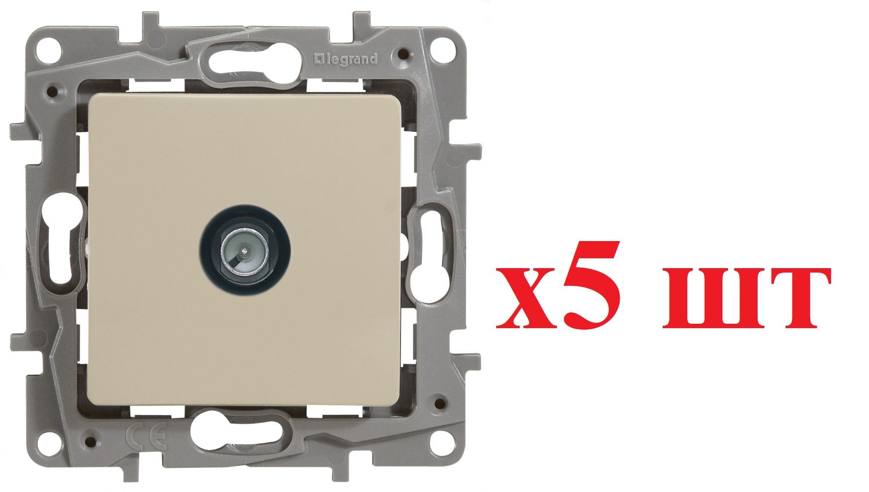 

Legrand Etika Сл.кость Розетка TV проходная, 15дБ 672363 (5шт), ТВ антенна2_5